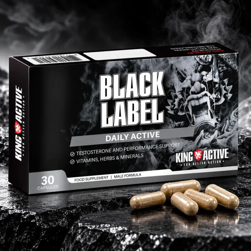 King Active Black Label 30 capsules – premium mannenformule met kruidenextracten, vitaminen en mineralen